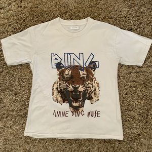 Anine Bing Tiger Tee in White Size Small